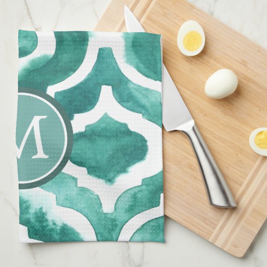 Monogrammm | Aquamarine Motif IV Handtuch (Viertel Falte)