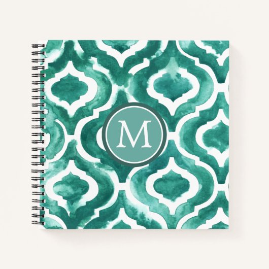Monogrammm | Aquamarine Motif IV Notizblock (Vorderseite)
