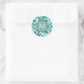 Monogrammm | Aquamarine Motif IV Runder Aufkleber (Tasche)