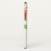 Monogrammm | Aquarellfarbene rosa Blume Case-Mate iPhone Hülle (Hinten/Rechts)