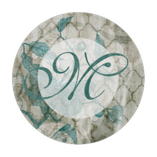 Monogrammm  Arabeske Butterfliegen V Schneidebrett