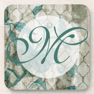 Monogrammm   Arabesque Butterflies V Getränkeuntersetzer