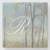 Monogrammm | Baumgebundene Weizengras I Steinuntersetzer (Vorderseite)