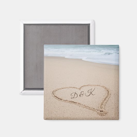 Monogrammm | Beach Liebe I Magnet (Vorderseite/Rückseite)