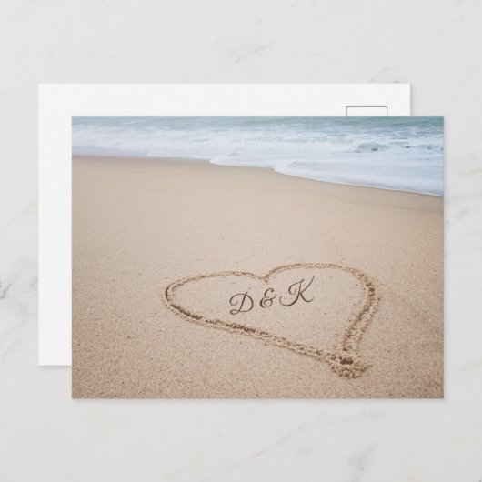 Monogrammm | Beach Liebe I Postkarte (Vorne/Hinten)