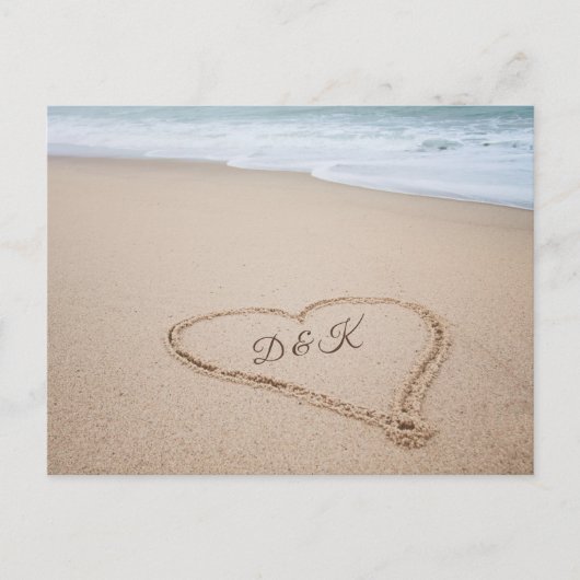 Monogrammm | Beach Liebe I Postkarte (Vorderseite)