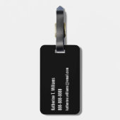 Monogrammm | Blaue Dinosaurier Gepäckanhänger (Rückseite vertikal)