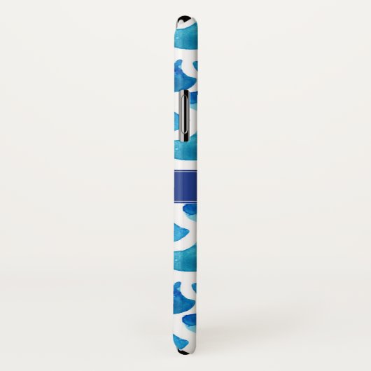 Monogrammm | Blaue Wasserfarbenskala Case-Mate iPhone Hülle (Hinten/Rechts)