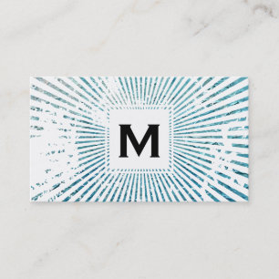 Monogrammm Blue Grunge Visitenkarte