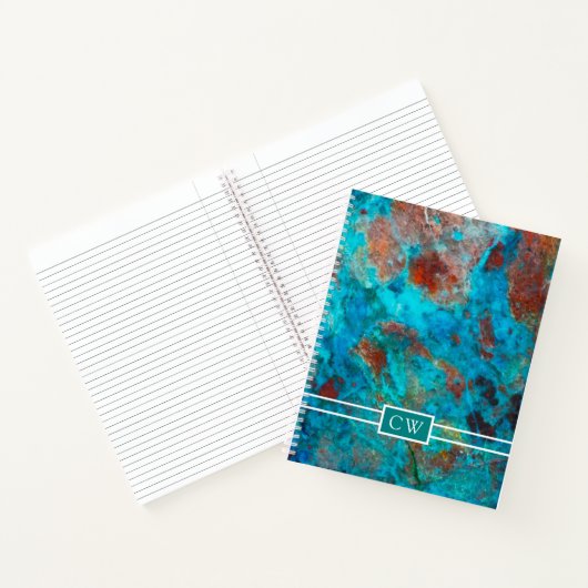 Monogrammm | Blue Shattuckite Notizblock (Innenseite)