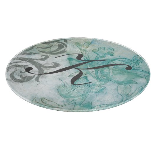 Monogrammm | Blume Spray II Schneidebrett (Ecke)