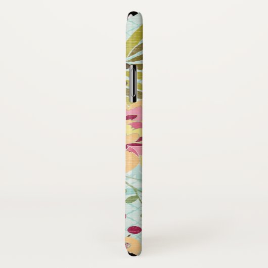 Monogrammm | Blumengarten, blauer Hintergrund Case-Mate iPhone Hülle (Hinten/Rechts)