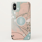Monogrammm | Blush & Gold I Case-Mate iPhone Hülle (Rückseite)