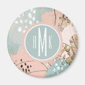 Monogrammm | Blush & Gold I Magnet (Vorne)