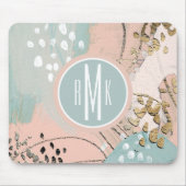 Monogrammm | Blush & Gold I Mousepad (Vorne)