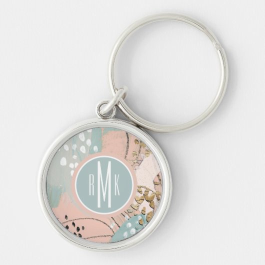 Monogrammm | Blush & Gold I Schlüsselanhänger (Vorne)