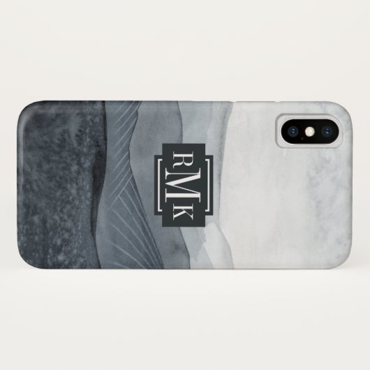 Monogrammm | Blustering Gray Valley Case-Mate iPhone Hülle (Rückseite (Horizontal))