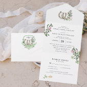 Monogrammm | Botanische Hochzeit von Clover Horses All In One Einladung