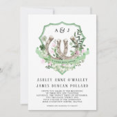 Monogrammm | Botanische Hochzeit von Clover Horses Einladung (Vorderseite)