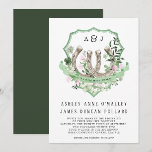 Monogrammm   Botanische Hochzeit von Clover Horses Einladung
