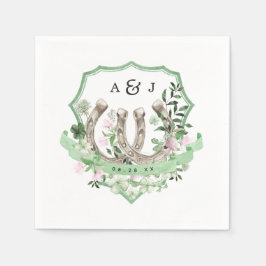 Monogrammm | Botanische Hochzeit von Clover Horses Serviette