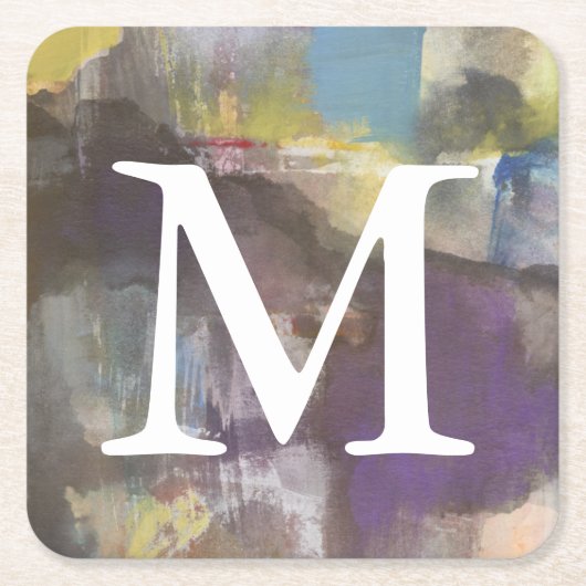 Monogrammm | Calm Interlude Rechteckiger Pappuntersetzer (Vorderseite)