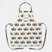 Monogrammm | Cartoon DREI BIERS CHEERS Schürze (Vorderseite)