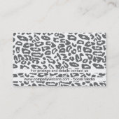 Monogrammm | Cheetah Print (heißes Rosa) Visitenkarte (Rückseite)