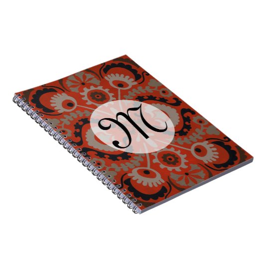 Monogrammm | Cinnabar Suzani I Notizblock (Rechte Seite)
