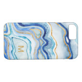 Monogrammm | Cobalt Agate II Case-Mate iPhone Hülle (Rückseite (Horizontal))