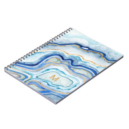 Monogrammm | Cobalt Agate II Notizblock (Linke Seite)