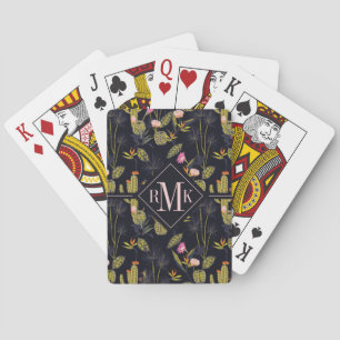 Monogrammm Dark Summer Night Cactus Pattern Spielkarten