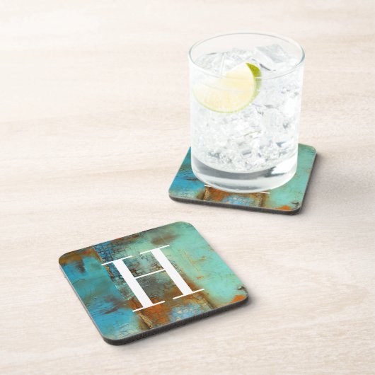 Monogrammm | Deja Blue Getränkeuntersetzer (Rechte Seite)