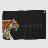 Monogrammm. Der einsame Tiger. Golfhandtuch (Horizontal)