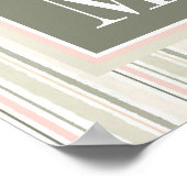 Monogrammm | Die Freude der Weißen | Wasserfarben Poster (Ecke)