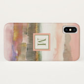 Monogrammm| Einfluss der Linien - und Farbgold - K Case-Mate iPhone Hülle (Rückseite (Horizontal))