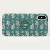 Monogrammm| Elefantes Aquamarines Caravanmuster Case-Mate iPhone Hülle (Rückseite (Horizontal))