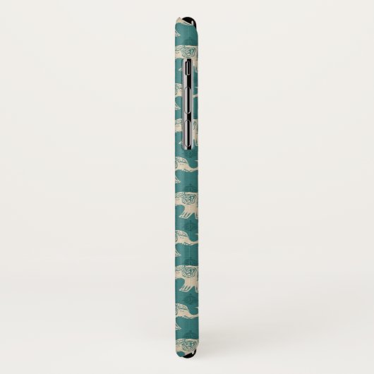 Monogrammm| Elefantes Aquamarines Caravanmuster Case-Mate iPhone Hülle (Hinten/Links)