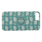 Monogrammm| Elefantes Aquamarines Caravanmuster Case-Mate iPhone Hülle (Rückseite (Horizontal))