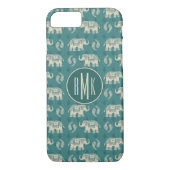 Monogrammm| Elefantes Aquamarines Caravanmuster Case-Mate iPhone Hülle (Rückseite)