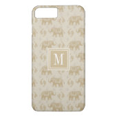 Monogrammm | Elephant Khaki Caravan Muster Case-Mate iPhone Hülle (Rückseite)