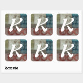 Monogrammm | Erbe Abstrakt II Quadratischer Aufkleber (Blatt)