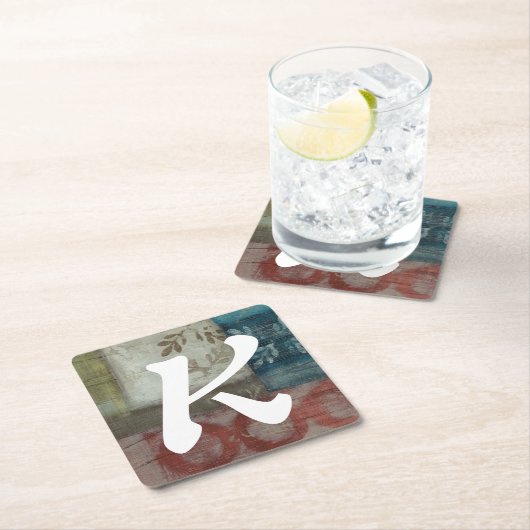 Monogrammm | Erbe Abstrakt II Rechteckiger Pappuntersetzer (Vor Ort)