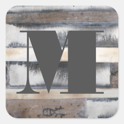 Monogrammm | Erde und Rauch I Quadratischer Aufkleber (Vorderseite)