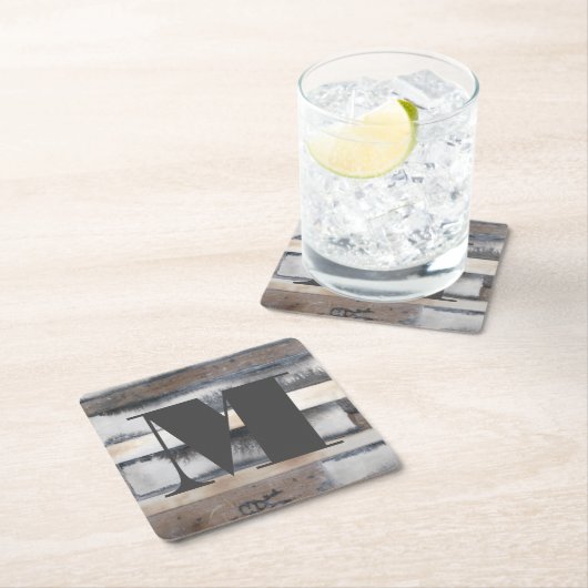 Monogrammm | Erde und Rauch I Rechteckiger Pappuntersetzer (Vor Ort)