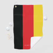 Monogrammm.Farben der deutschen Flagge. Golfhandtuch (Insitu)