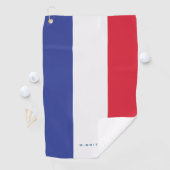 Monogrammm.Farben der französischen Flagge. Golfhandtuch (Insitu)