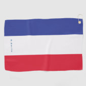 Monogrammm.Farben der französischen Flagge. Golfhandtuch (Horizontal)