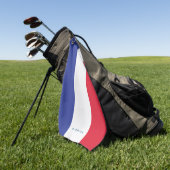 Monogrammm.Farben der französischen Flagge. Golfhandtuch (Gras)