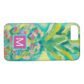 Monogrammm | Farbige tropische Ananas Case-Mate iPhone Hülle (Rückseite (Horizontal))